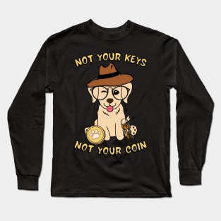 not your keys not your coin golden retriever Long Sleeve T-Shirt